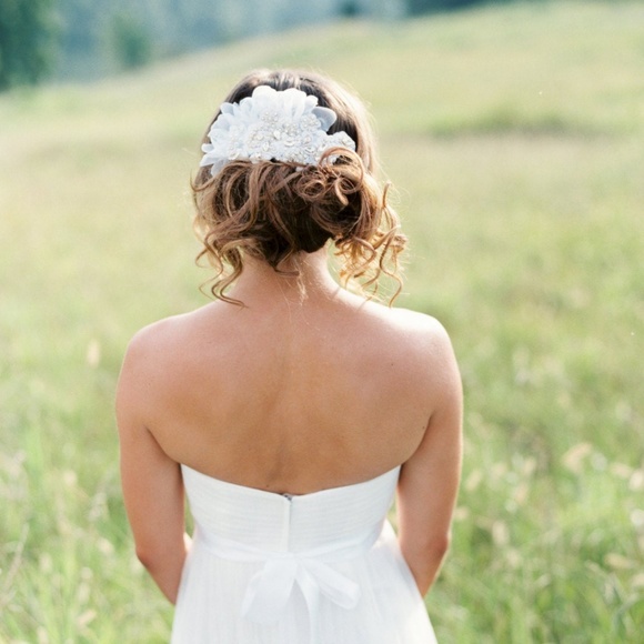 Bridal Crystal and Lace Headpiece Hair Piece